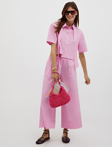 Cropped-Hemd aus Popeline - rosa - MAX&Co.