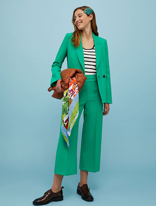 Blazer aus doppeltem Canvas - smaragdgrun - MAX&Co.